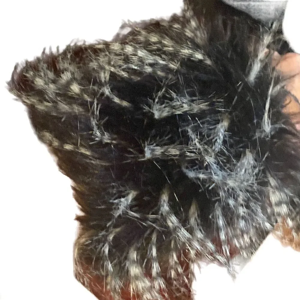 Faux Fur fox black with white spots wrist ankle cuffs